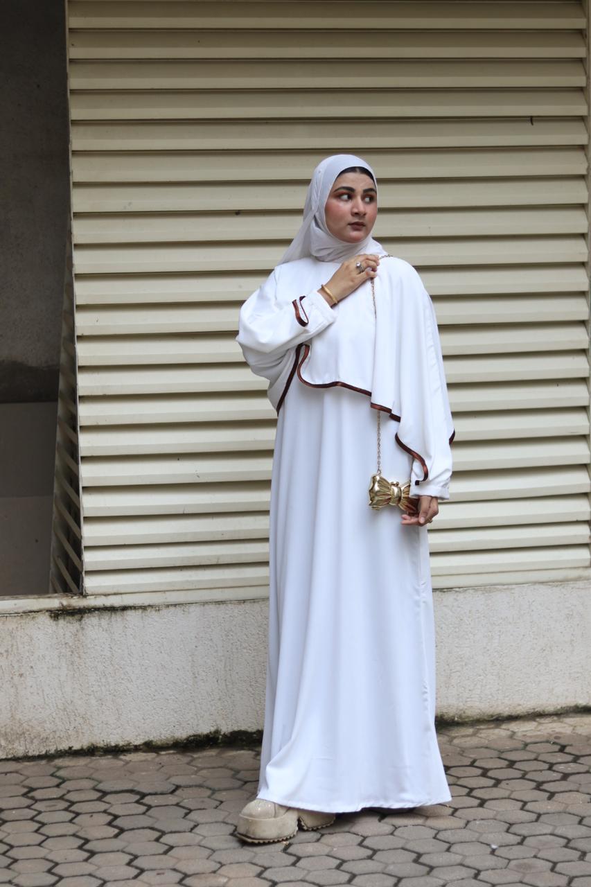 white aura cape abaya